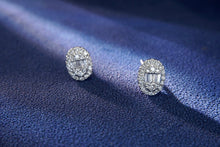 Load image into Gallery viewer, LUOWEND 18K White Gold Real Natural Diamond Stud Earrings for Women