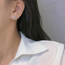 Load image into Gallery viewer, LUOWEND 18K White Gold Real Natural Diamond Stud Earrings for Women