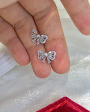 Load image into Gallery viewer, LUOWEND 18K White Gold Real Natural Diamond Stud Earrings for Women