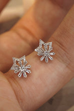 Load image into Gallery viewer, LUOWEND 18K White Gold Real Natural Diamond Stud Earrings for Women