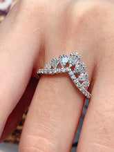 Load image into Gallery viewer, LUOWEND 18K White Gold Real Natural Diamond Ring for Women