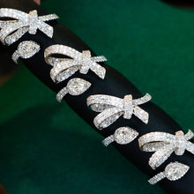 Load image into Gallery viewer, LUOWEND 18K White Gold Natural Diamond Ring for Women