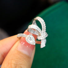 Load image into Gallery viewer, LUOWEND 18K White Gold Natural Diamond Ring for Women