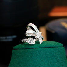 Load image into Gallery viewer, LUOWEND 18K White Gold Natural Diamond Ring for Women