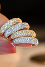 Load image into Gallery viewer, LUOWEND 18K White/Yellow Gold Natural Diamond Ring for Women