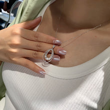 Load image into Gallery viewer, LUOWEND 18K White Gold Natural Diamond Necklace for Women