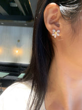 Load image into Gallery viewer, LUOWEND 18K White Gold Real Natural Yellow Diamond Stud Earrings for Women