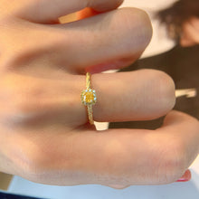 Load image into Gallery viewer, LUOWEND 18K Yellow Gold Real Natural Yellow Diamond Ring for Women