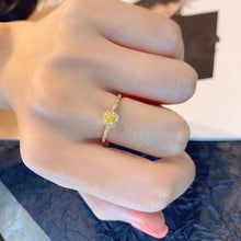 Load image into Gallery viewer, LUOWEND 18K Yellow Gold Real Natural Yellow Diamond Ring for Women