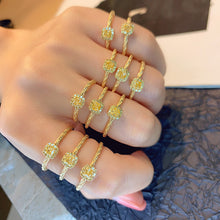 Load image into Gallery viewer, LUOWEND 18K Yellow Gold Real Natural Yellow Diamond Ring for Women