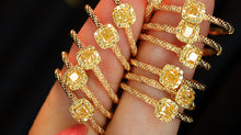 Load image into Gallery viewer, LUOWEND 18K Yellow Gold Real Natural Yellow Diamond Ring for Women