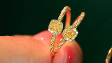 Load image into Gallery viewer, LUOWEND 18K Yellow Gold Real Natural Yellow Diamond Ring for Women