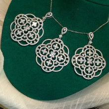 Load image into Gallery viewer, LUOWEND 18K White Gold Real Natural Diamond Pendant Necklace for Women