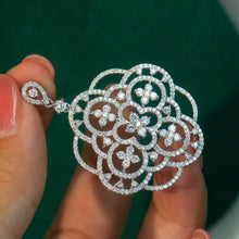 Load image into Gallery viewer, LUOWEND 18K White Gold Real Natural Diamond Pendant Necklace for Women