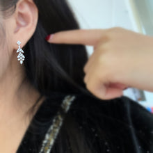Load image into Gallery viewer, LUOWEND 18K White Gold Natural Diamond Earrings for Women