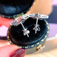 Load image into Gallery viewer, LUOWEND 18K White Gold Natural Diamond Earrings for Women