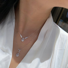 Load image into Gallery viewer, LUOWEND 18K White Gold Real Natural Diamond Pendant Necklace for Women