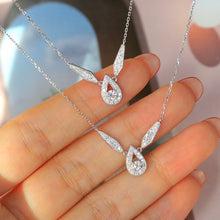 Load image into Gallery viewer, LUOWEND 18K White Gold Real Natural Diamond Pendant Necklace for Women