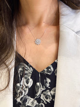 Load image into Gallery viewer, LUOWEND 18K White Gold Real Natural Diamond Pendant Necklace for Women