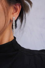 Load image into Gallery viewer, LUOWEND 18K White Gold Real Natural Diamond Drop Earrings for Women