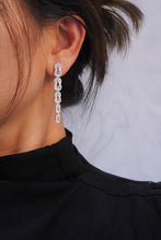 Load image into Gallery viewer, LUOWEND 18K White Gold Real Natural Diamond Drop Earrings for Women