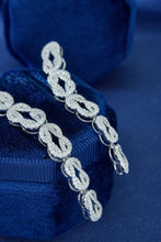 Load image into Gallery viewer, LUOWEND 18K White Gold Real Natural Diamond Drop Earrings for Women