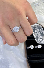 Load image into Gallery viewer, LUOWEND 18K White Gold Real Natural Diamond Ring for Women