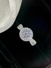 Load image into Gallery viewer, LUOWEND 18K White Gold Real Natural Diamond Ring for Women