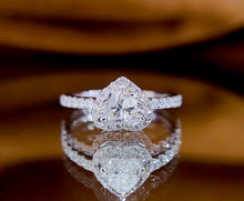 Load image into Gallery viewer, LUOWEND 18K White Gold Real Natural Diamond Ring for Women