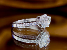 Load image into Gallery viewer, LUOWEND 18K White Gold Real Natural Diamond Ring for Women