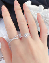 Load image into Gallery viewer, LUOWEND 18K White Gold Real Natural Diamond Ring for Women