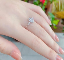 Load image into Gallery viewer, LUOWEND 18K White Gold Real Natural Diamond Ring for Women