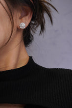Load image into Gallery viewer, LUOWEND 18K White Gold Real Natural Diamond Stud Earrings for Women