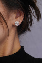 Load image into Gallery viewer, LUOWEND 18K White Gold Real Natural Diamond Stud Earrings for Women