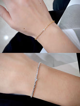 Load image into Gallery viewer, LUOWEND 18K White or Yellow Gold Real Natural Diamond Bracelet for Women