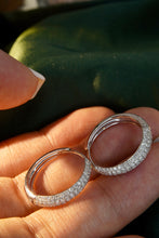 Load image into Gallery viewer, LUOWEND 18K White Gold Real Natural Diamond Hoop Earrings for Women