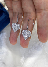 Load image into Gallery viewer, LUOWEND 18K White Gold Real Natural Diamond Drop Earrings for Women