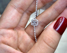 Load image into Gallery viewer, LUOWEND 18K White Gold Real Natural Diamond Bracelet for Women