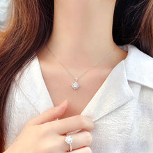 Load image into Gallery viewer, LUOWEND 18K White Gold Real Natural Diamond Pendant Necklace for Women