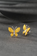 Load image into Gallery viewer, LUOWEND 18K Yellow Gold Real Natural Yellow Diamond Stud Earrings for Women