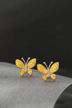 Load image into Gallery viewer, LUOWEND 18K Yellow Gold Real Natural Yellow Diamond Stud Earrings for Women