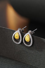 Load image into Gallery viewer, LUOWEND 18K White Gold Real Natural Yellow Diamond Stud Earrings for Women