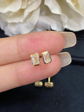 Load image into Gallery viewer, LUOWEND 18K Yellow Gold Real Natural Diamond Stud Earrings for Women