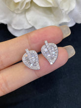 Load image into Gallery viewer, LUOWEND 18K White Gold Real Natural Diamond Stud Earrings for Women