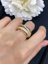 Load image into Gallery viewer, LUOWEND 18K Yellow Gold Real Natural Diamond Ring for Women
