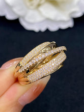 Load image into Gallery viewer, LUOWEND 18K Yellow Gold Real Natural Diamond Ring for Women
