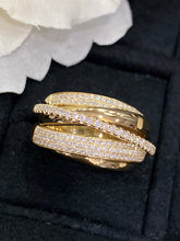 Load image into Gallery viewer, LUOWEND 18K Yellow Gold Real Natural Diamond Ring for Women