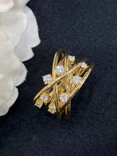 Load image into Gallery viewer, LUOWEND 18K Yellow Gold Real Natural Diamond Ring for Women