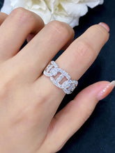 Load image into Gallery viewer, LUOWEND 18K White Gold Real Natural Diamond Ring for Women