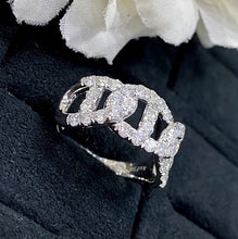 Load image into Gallery viewer, LUOWEND 18K White Gold Real Natural Diamond Ring for Women